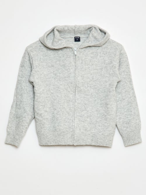 Gilet con cappuccio in maglia mélange - Kiabi
