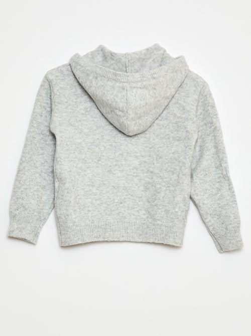 Gilet con cappuccio in maglia mélange - Kiabi