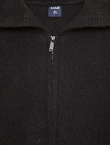 Gilet con cappuccio in maglia mélange