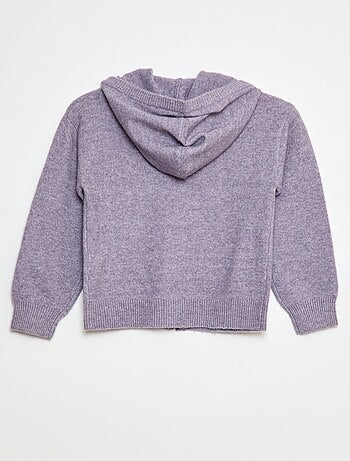 Gilet con cappuccio in maglia mélange