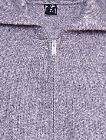 Gilet con cappuccio in maglia mélange