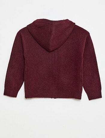 Gilet con cappuccio in maglia mélange