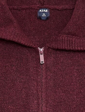 Gilet con cappuccio in maglia mélange