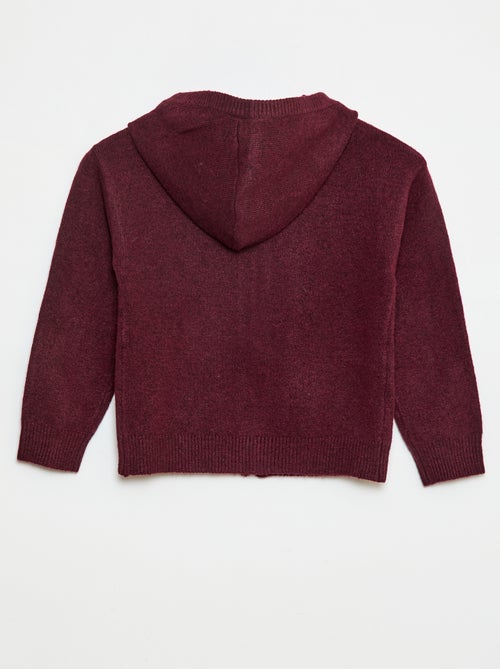 Gilet con cappuccio in maglia mélange - Kiabi