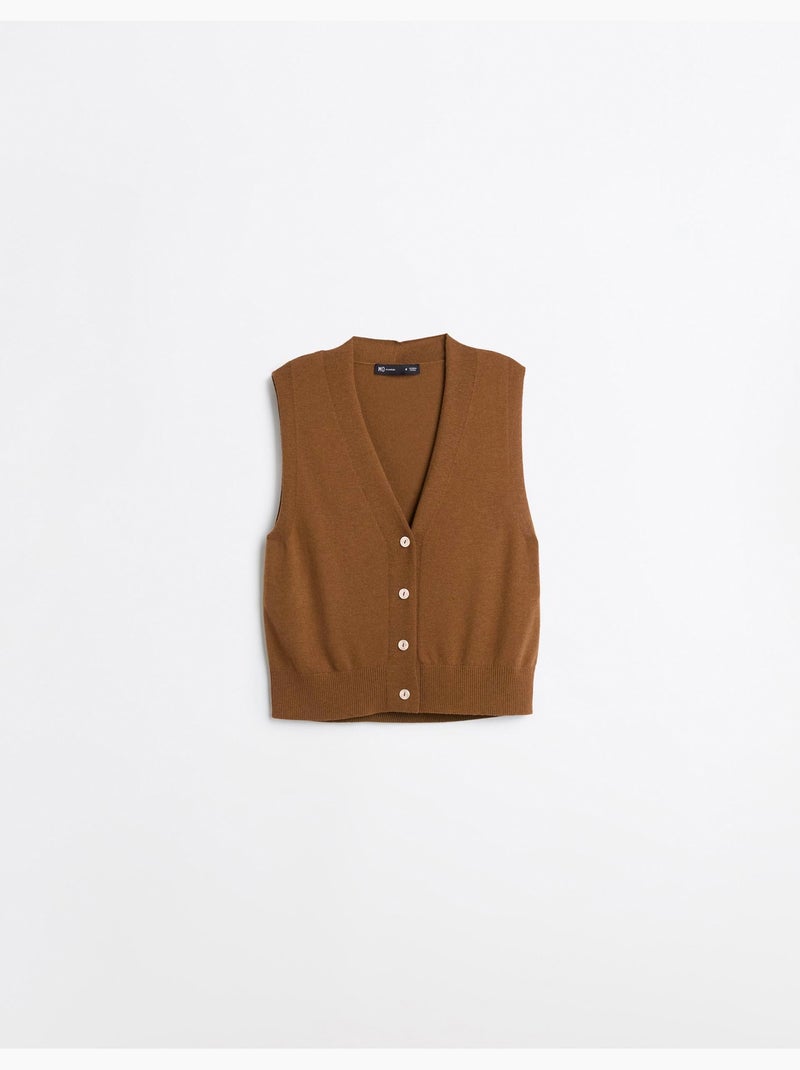 Gilet con cashmere, mo fashion Marrone - Kiabi
