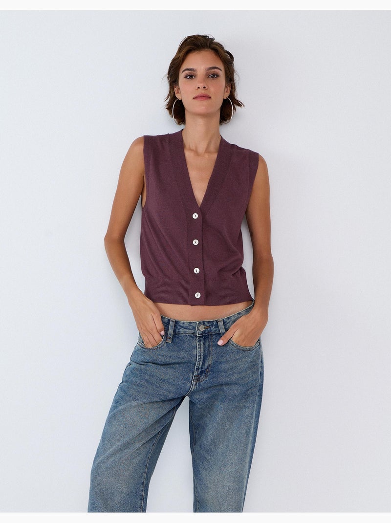 Gilet con cashmere, mo fashion Viola - Kiabi