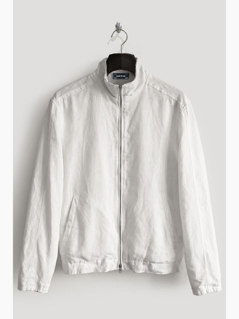 Gilet con colletto alla coreana e zip giesto Bianco - Kiabi
