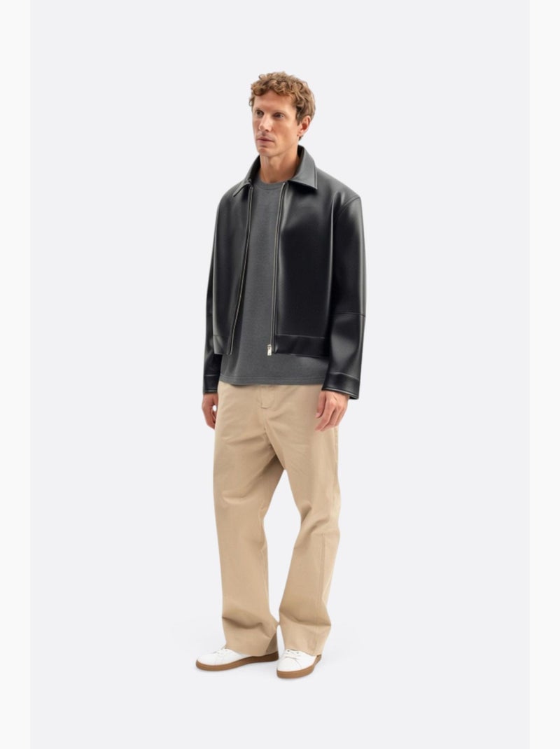 Gilet con colletto da camicia e zip giesto Nero - Kiabi