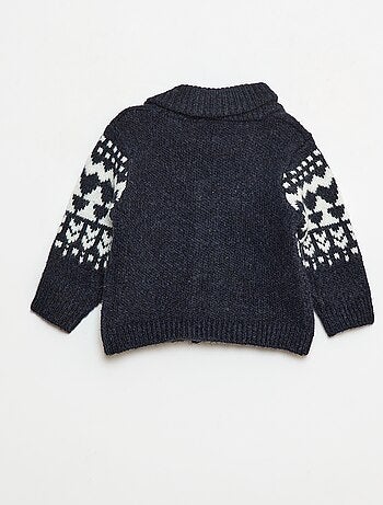 Gilet con collo a scialle jacquard