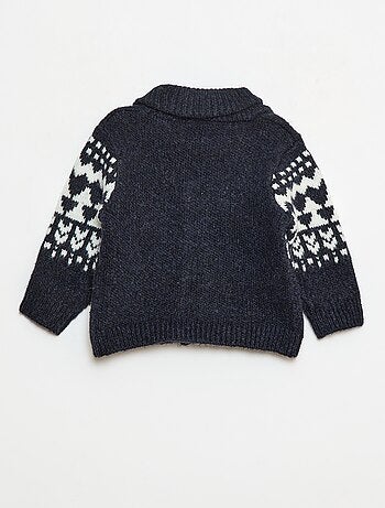 Gilet con collo a scialle jacquard