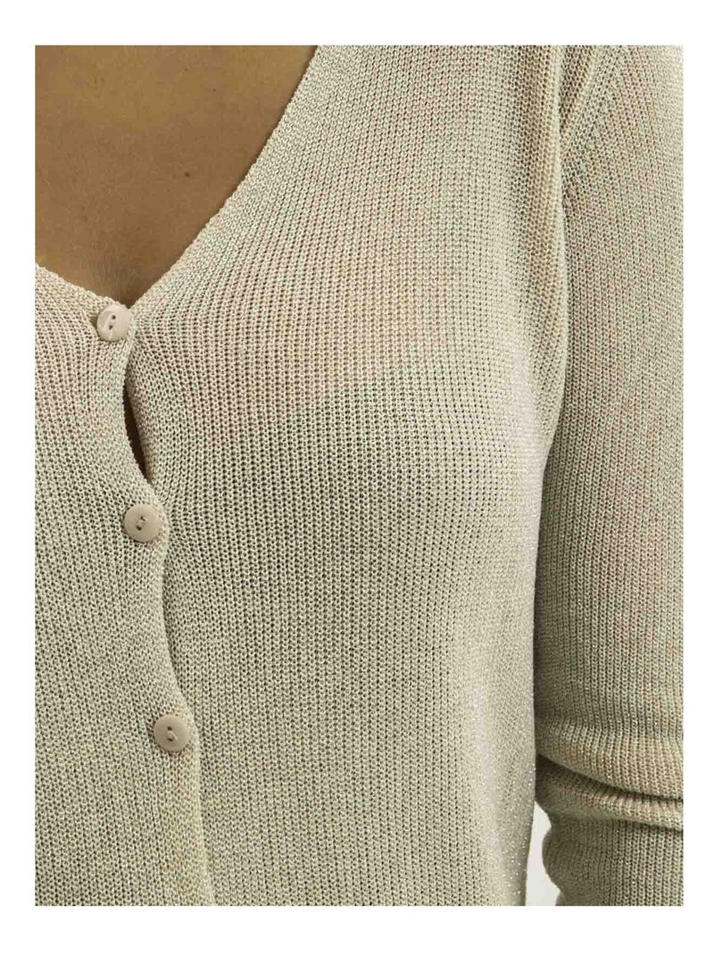 Gilet con lurex KEVEL Ecru - Kiabi