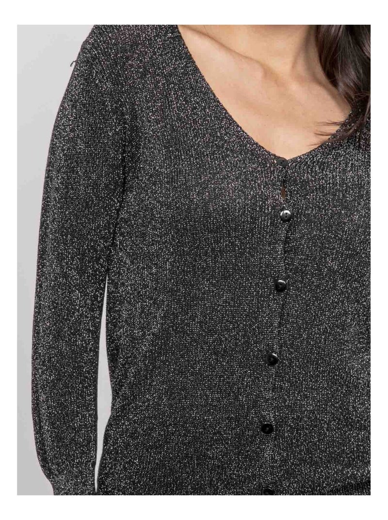 Gilet con lurex KEVEL Nero - Kiabi