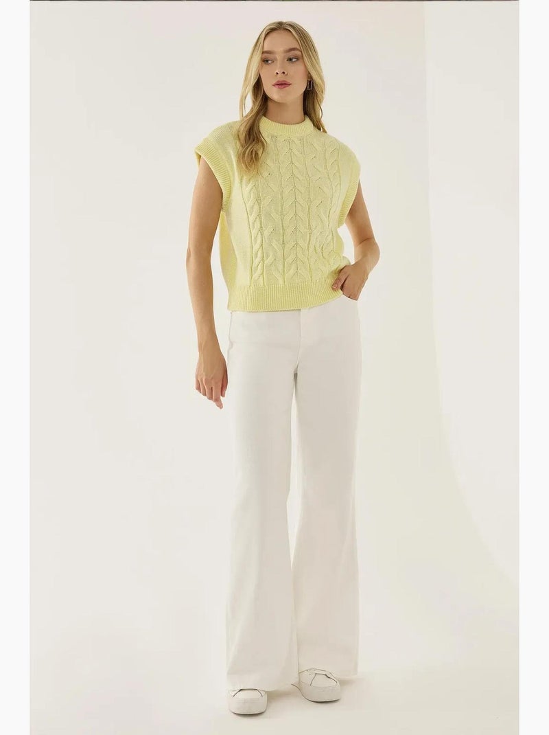 Gilet con motivo a treccia per capelli hiccup Giallo limone - Kiabi