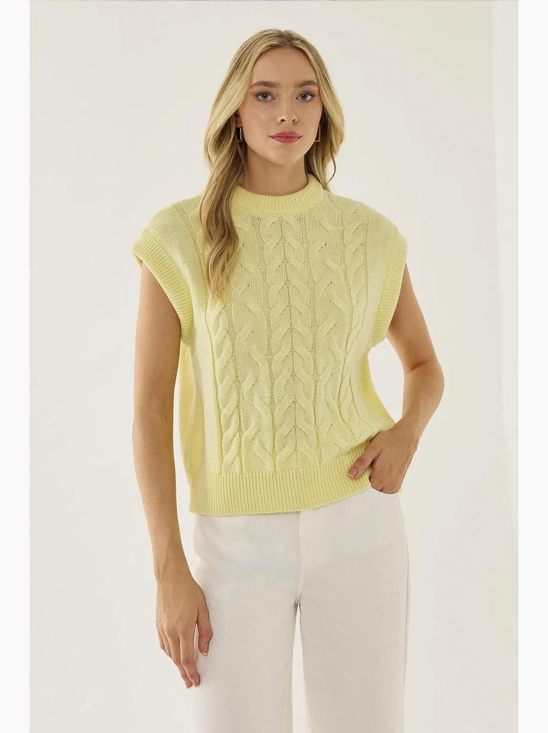 Gilet con motivo a treccia per capelli hiccup Giallo limone - Kiabi