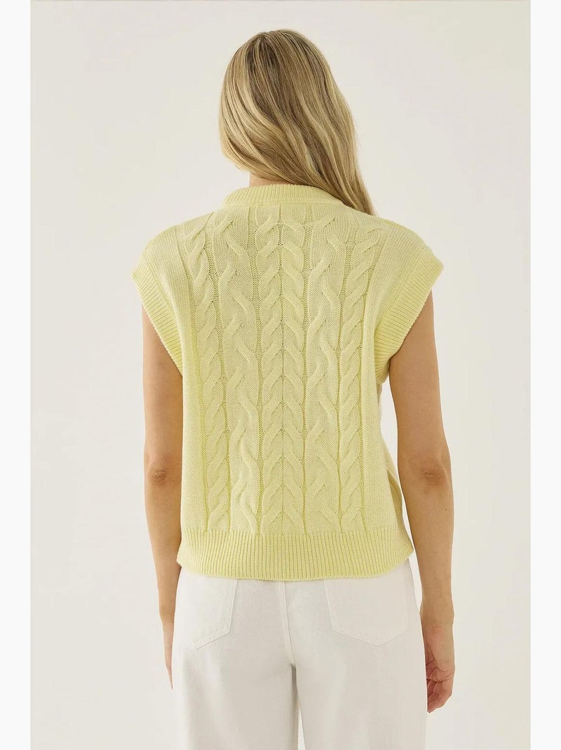Gilet con motivo a treccia per capelli hiccup Giallo limone - Kiabi