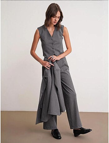 Gilet con scollo a v e bottoni mixray