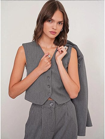 Gilet con scollo a v e bottoni mixray