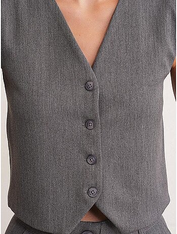 Gilet con scollo a v e bottoni mixray