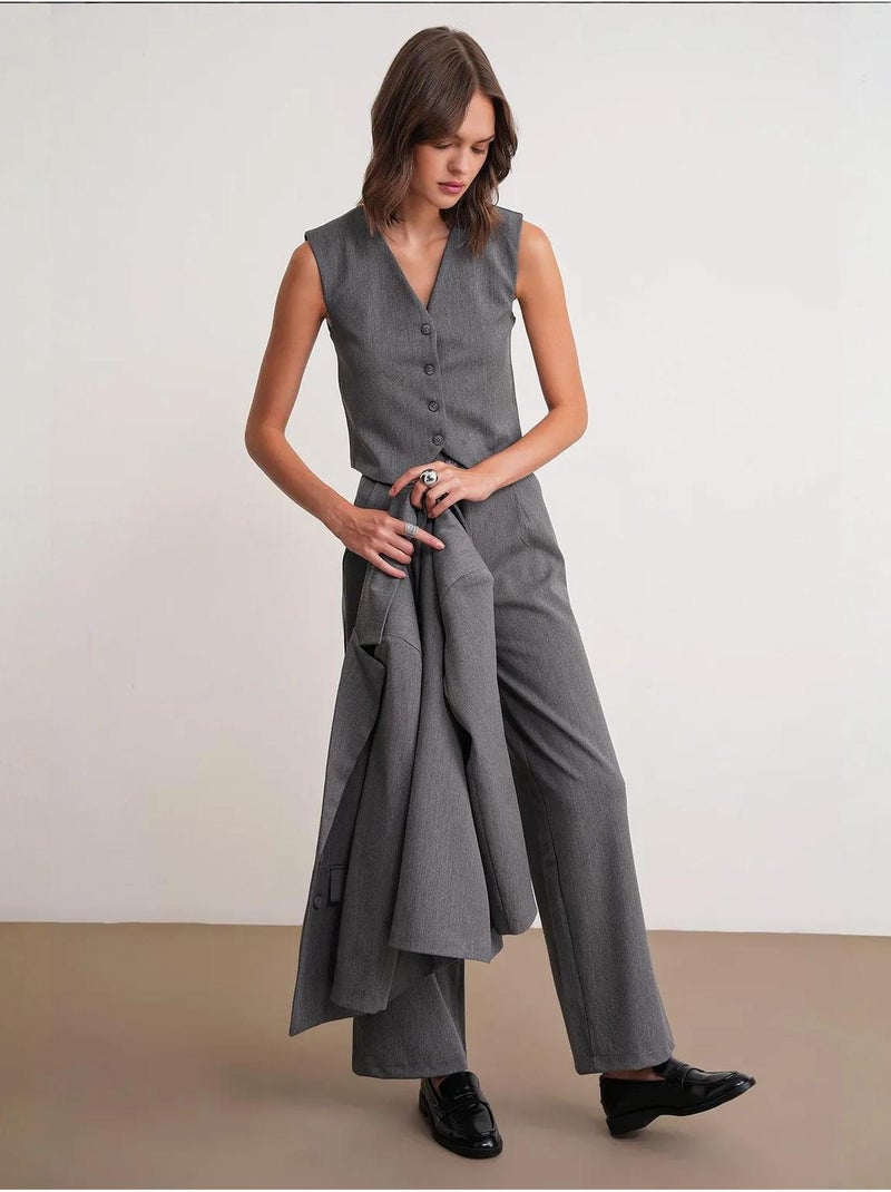 Gilet con scollo a v e bottoni mixray Grigio scuro - Kiabi