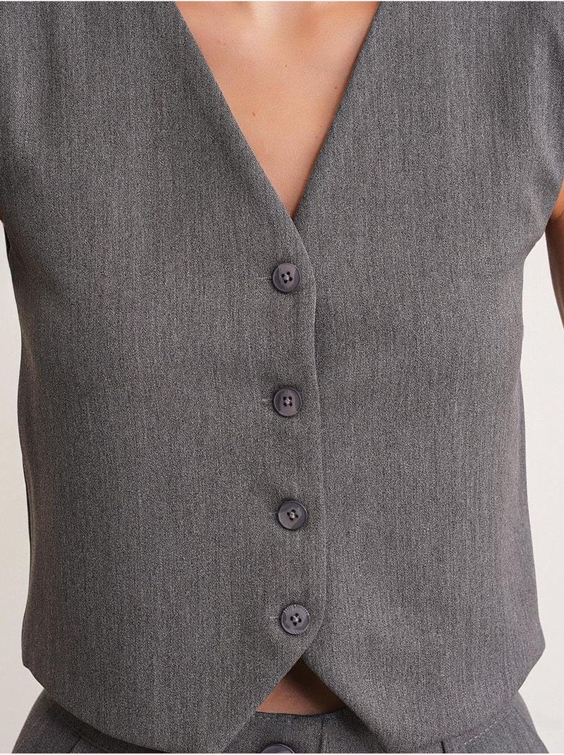 Gilet con scollo a v e bottoni mixray Grigio scuro - Kiabi