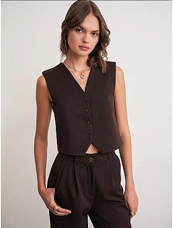Gilet con scollo a v e bottoni mixray