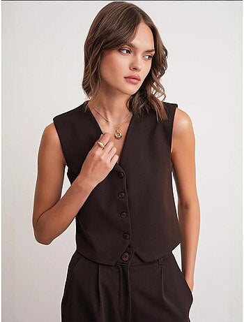 Gilet con scollo a v e bottoni mixray