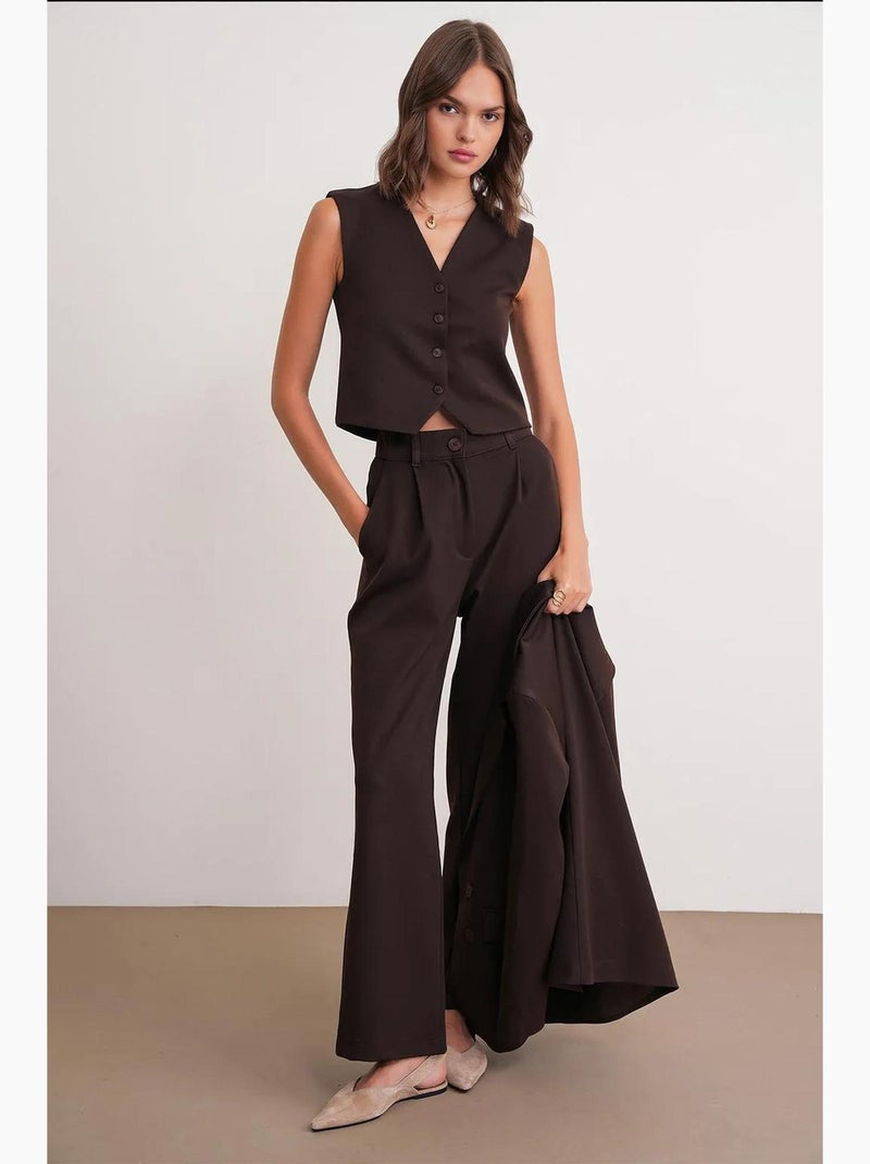 Gilet con scollo a v e bottoni mixray Marrone scuro - Kiabi