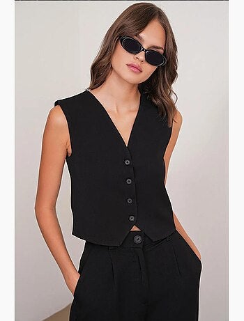Gilet con scollo a v e bottoni mixray