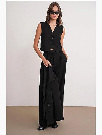 Gilet con scollo a v e bottoni mixray