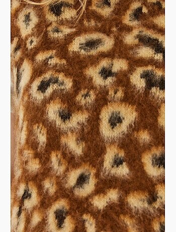 Gilet con stampa leopardata spazzolata lucci
