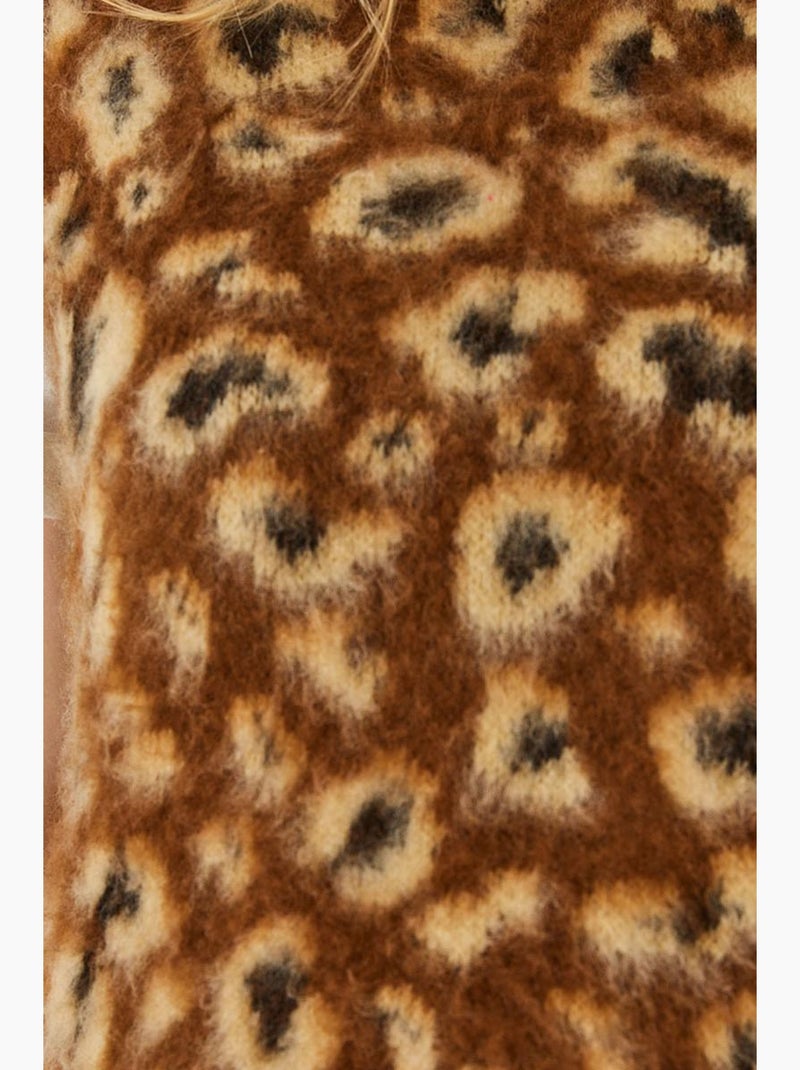 Gilet con stampa leopardata spazzolata lucci Cammello - Kiabi