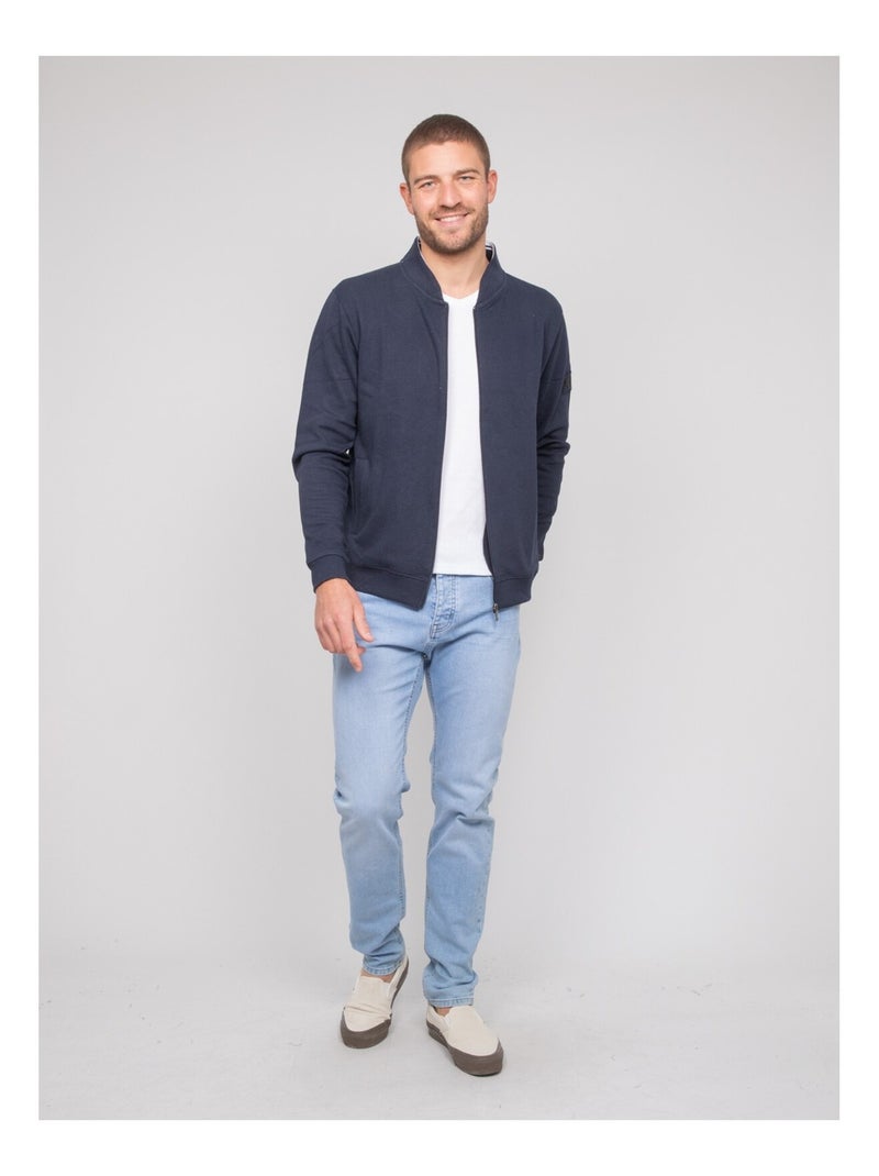Gilet con zip cotone WALIVIO Blu marino - Kiabi