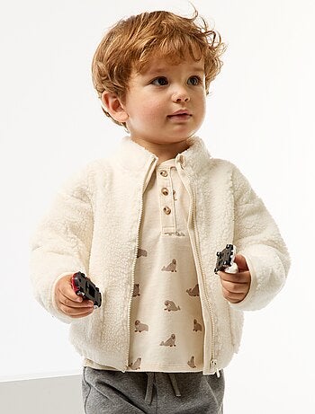 Gilet zippato effetto montone
