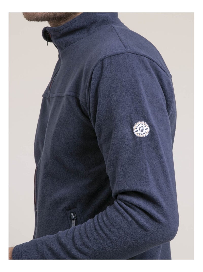 Gilet con zip in pile WECATLON Blu marino - Kiabi