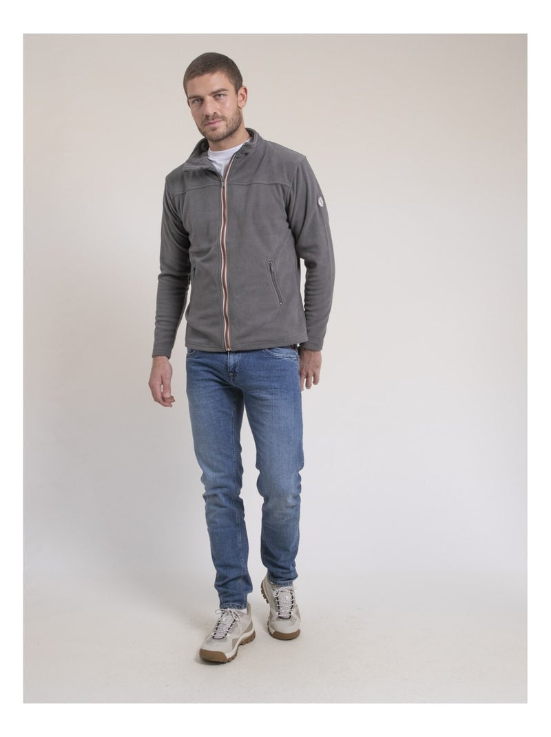 Gilet con zip in pile WECATLON Grigio - Kiabi