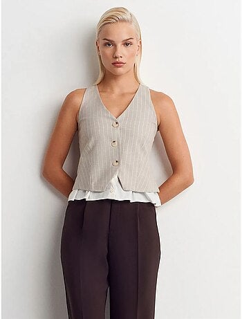 Gilet corto a righe dilvin