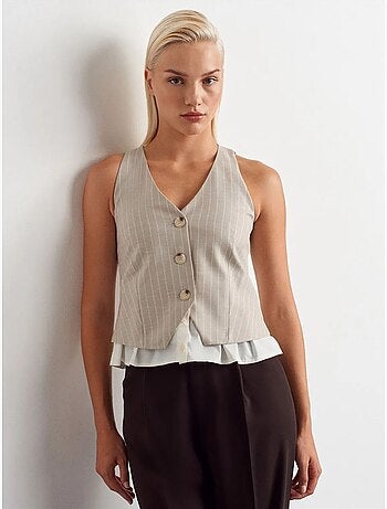 Gilet corto a righe dilvin