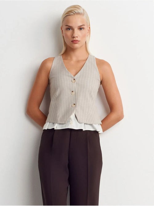 Gilet corto a righe dilvin - Kiabi Gilet corto a righe dilvin - Kiabi