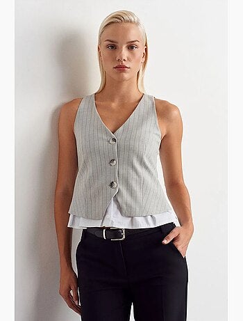 Gilet corto a righe dilvin