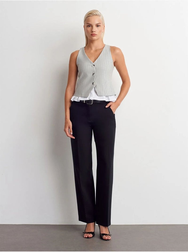 Gilet corto a righe dilvin Grigio chiaro - Kiabi