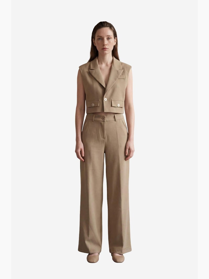 Gilet corto abbottonato my fashion Cammello - Kiabi