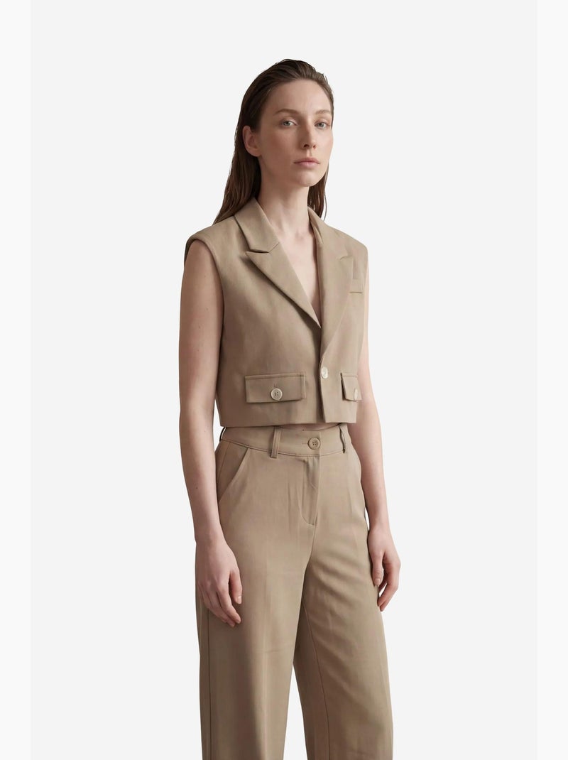 Gilet corto abbottonato my fashion Cammello - Kiabi