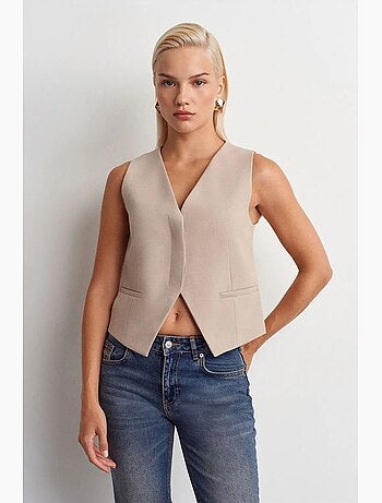 Gilet corto con bottoni dilvin