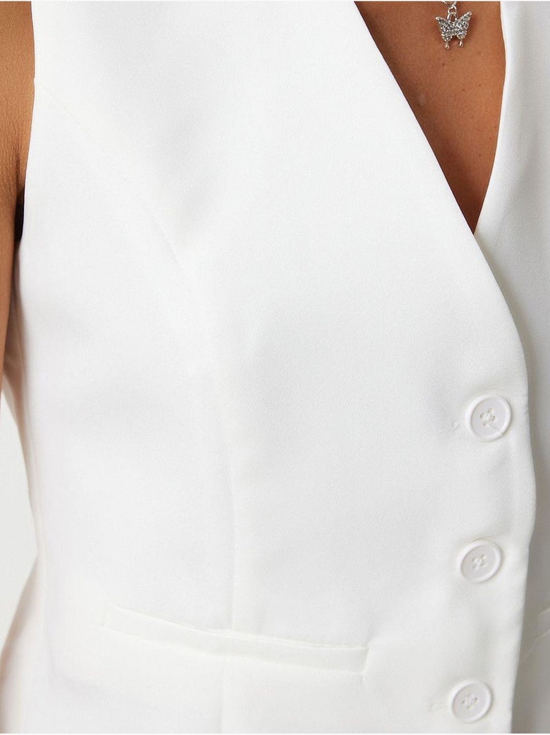 Gilet corto con bottoni istanbul Bianco - Kiabi