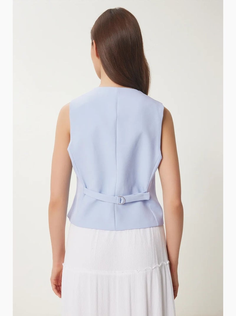 Gilet corto con bottoni istanbul Blu cielo - Kiabi