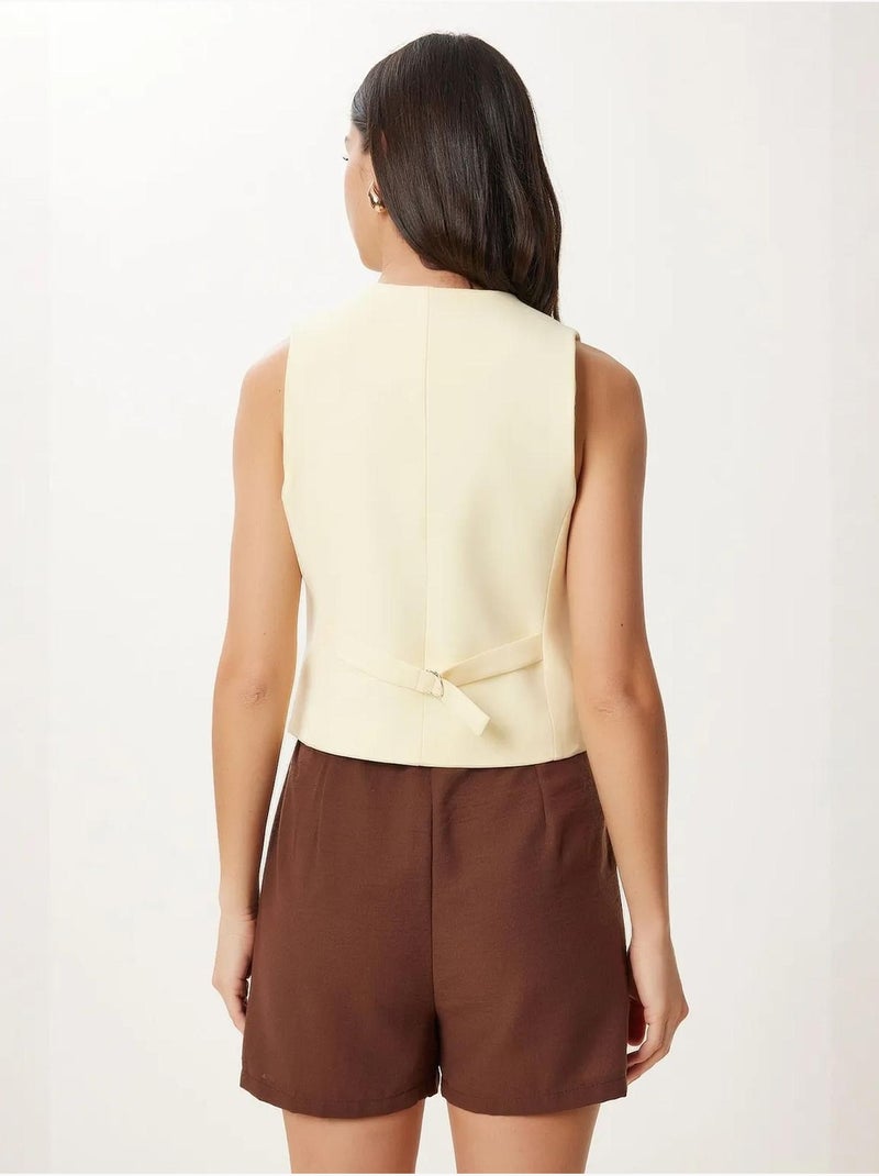 Gilet corto con bottoni istanbul Giallo limone - Kiabi