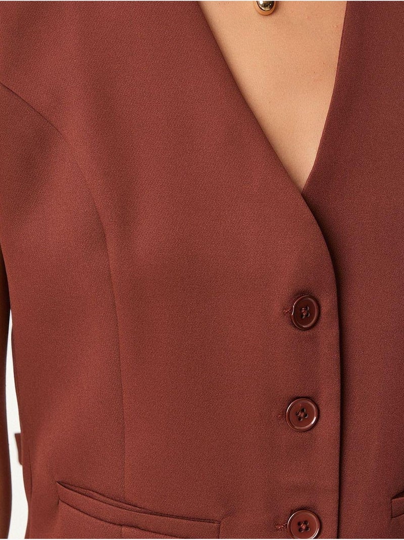 Gilet corto con bottoni istanbul Marrone cioccolato - Kiabi