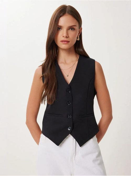 Gilet corto con bottoni istanbul - Kiabi Gilet corto con bottoni istanbul - Kiabi