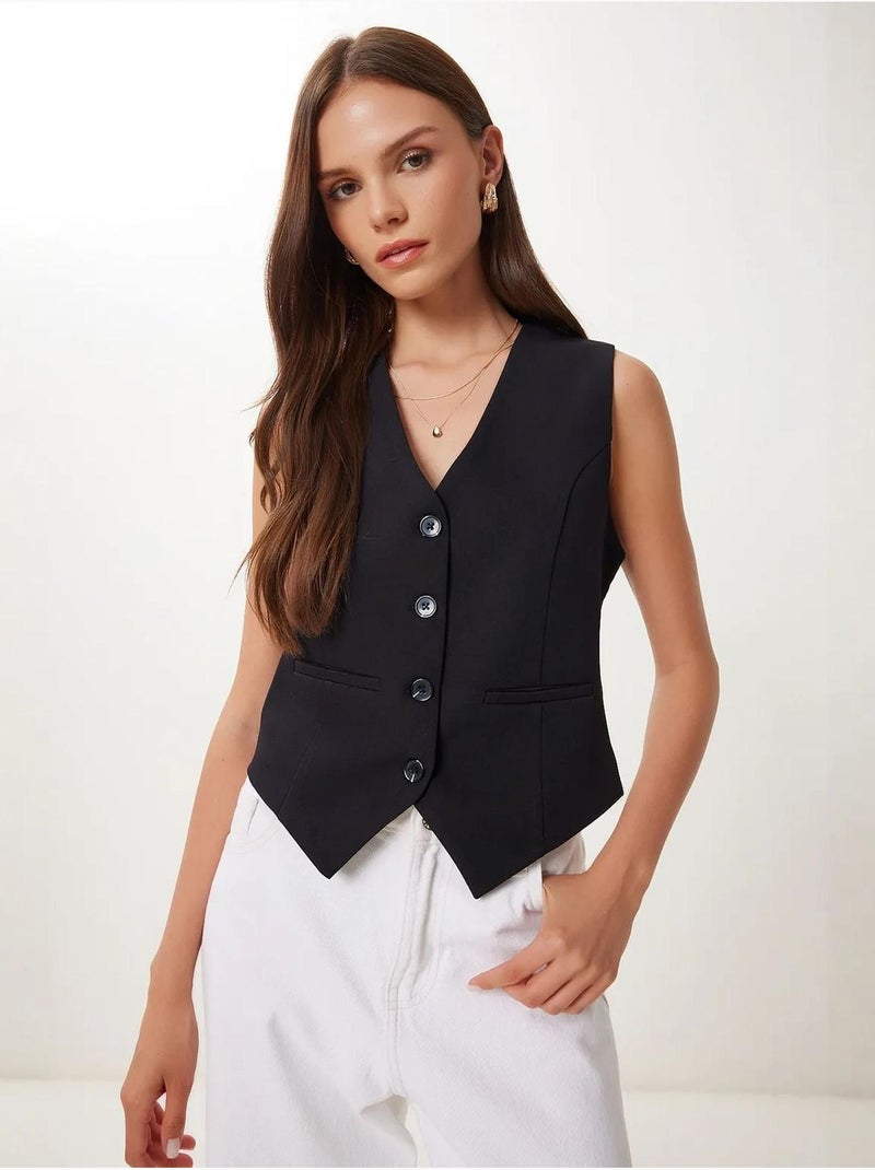 Gilet corto con bottoni istanbul Nero - Kiabi