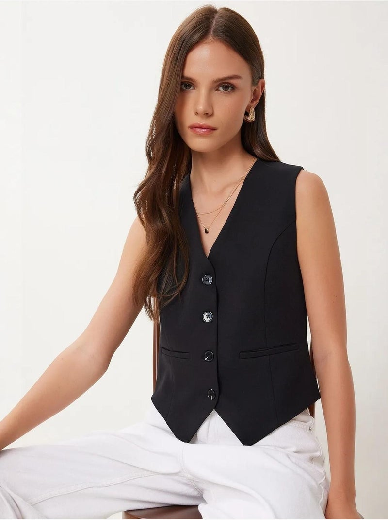 Gilet corto con bottoni istanbul Nero - Kiabi